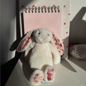 Floral Eared Plush Bunny